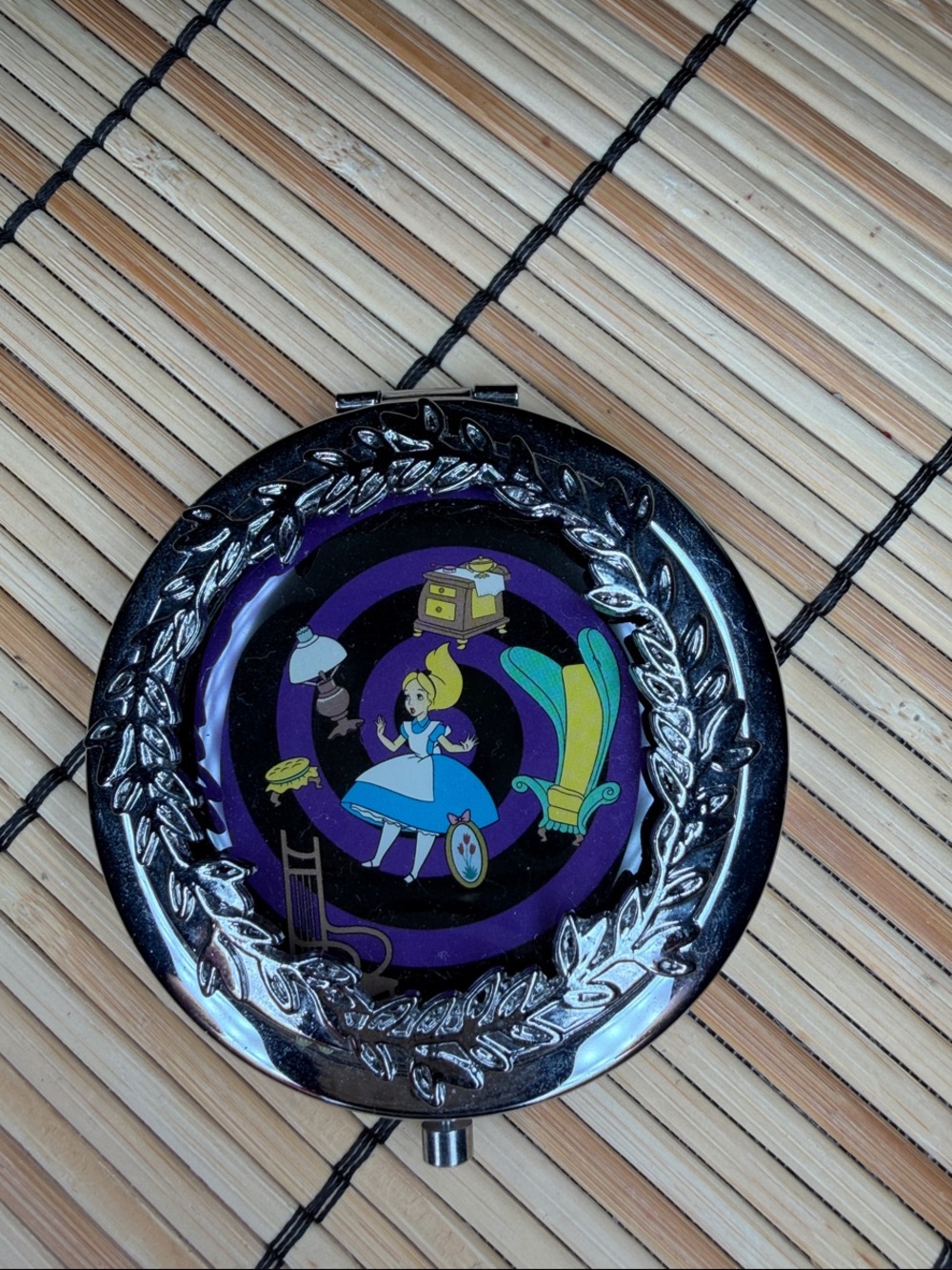 Disney Alice Compact Mirror in Black with Purple and Blue Accents